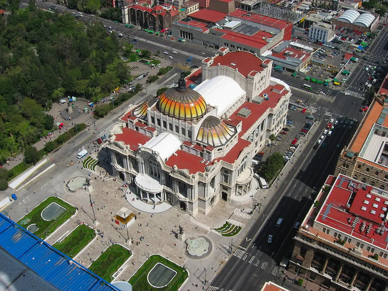 Mexico City - Palace of fine arts seen from top of Torre Latinoamericana