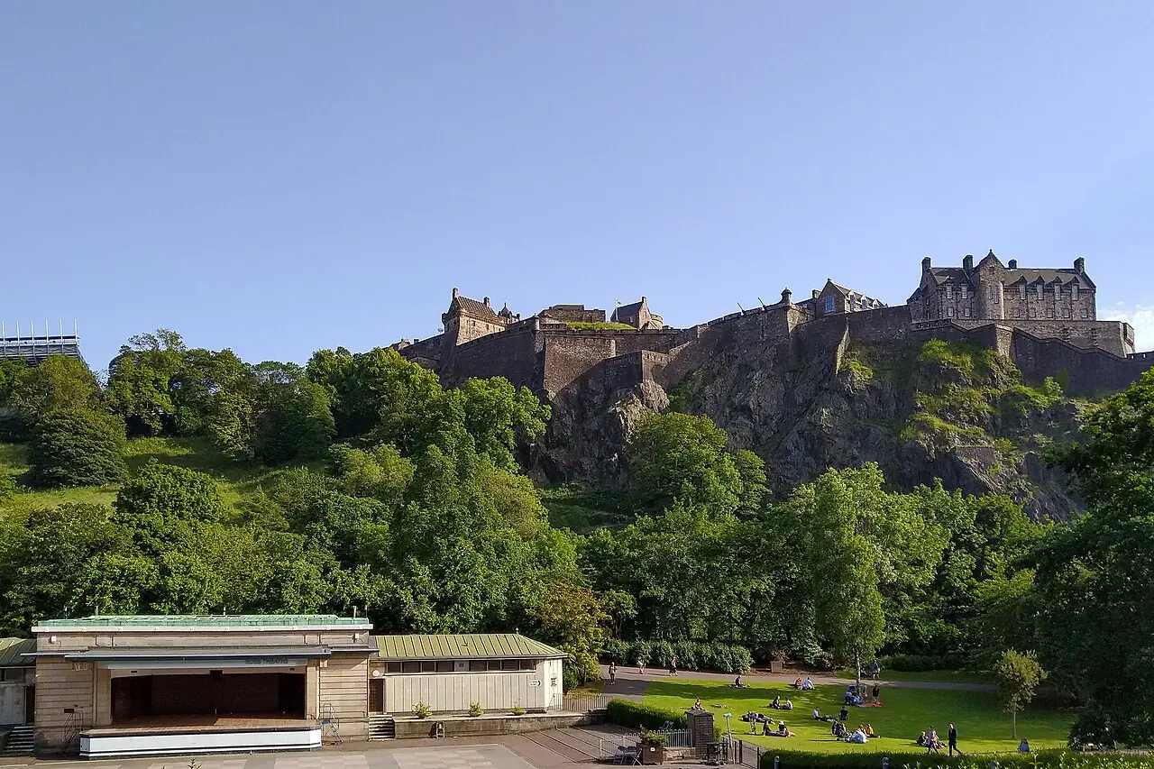 Edinburgh Castle seen from Princes Street Gardens