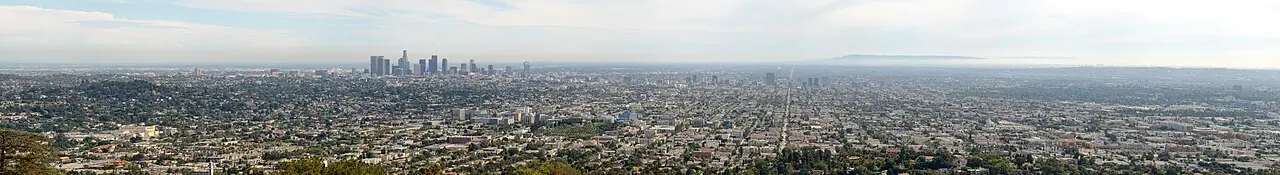 Panoramic view over Los Angeles photographed from Griffith Observatory