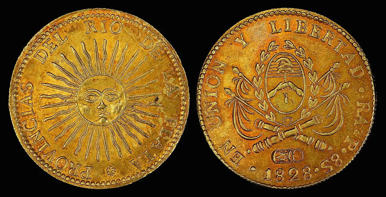 Argentina , 8 gold escudos (1828)