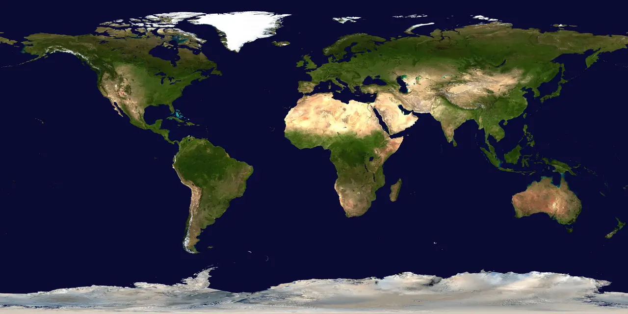This spectacular “blue marble” image is the most detailed true-color image of the entire Earth to date. Using a collection of satellite-base