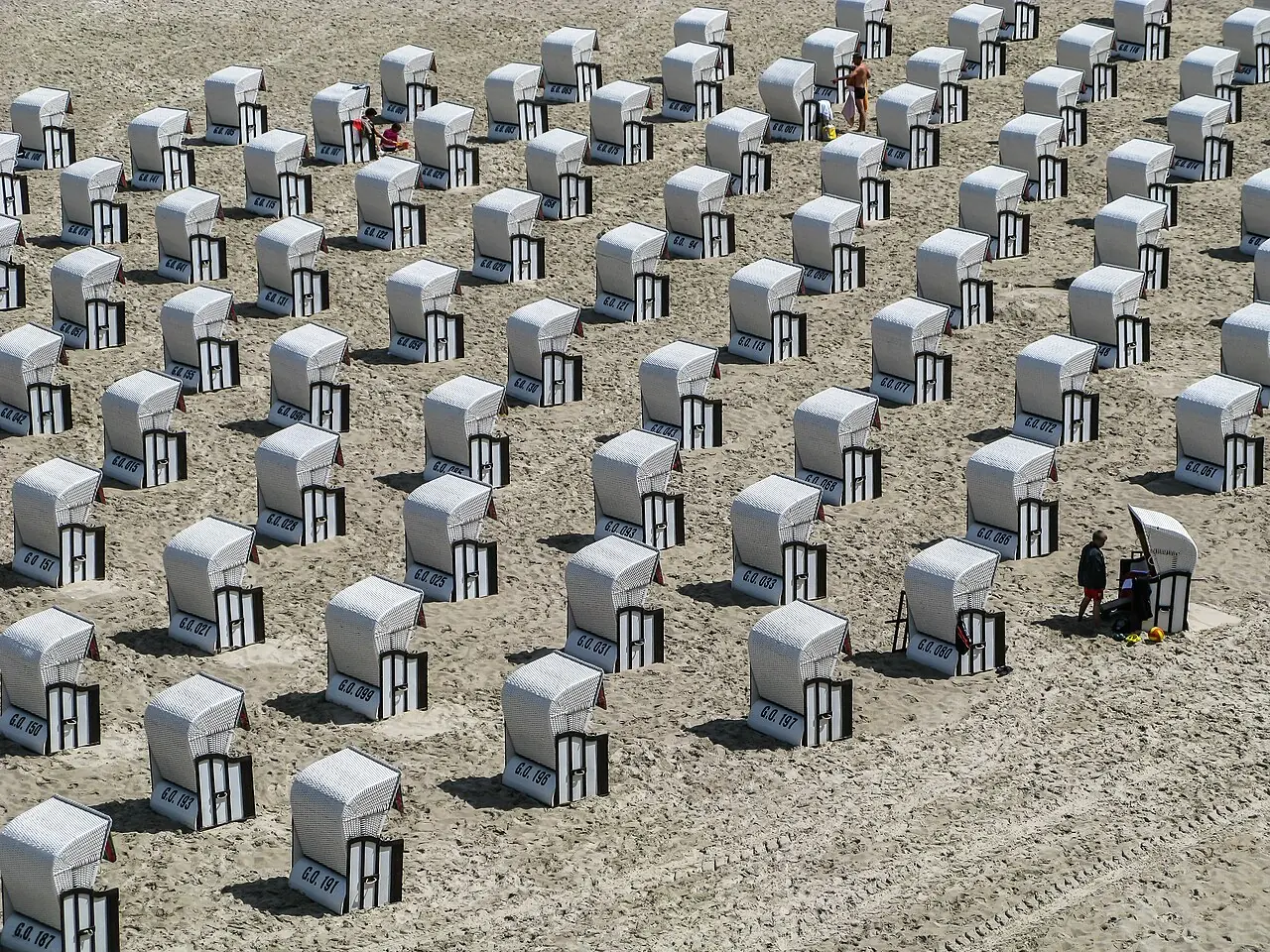 Beach chairs in Sellin , Rügen , Germany